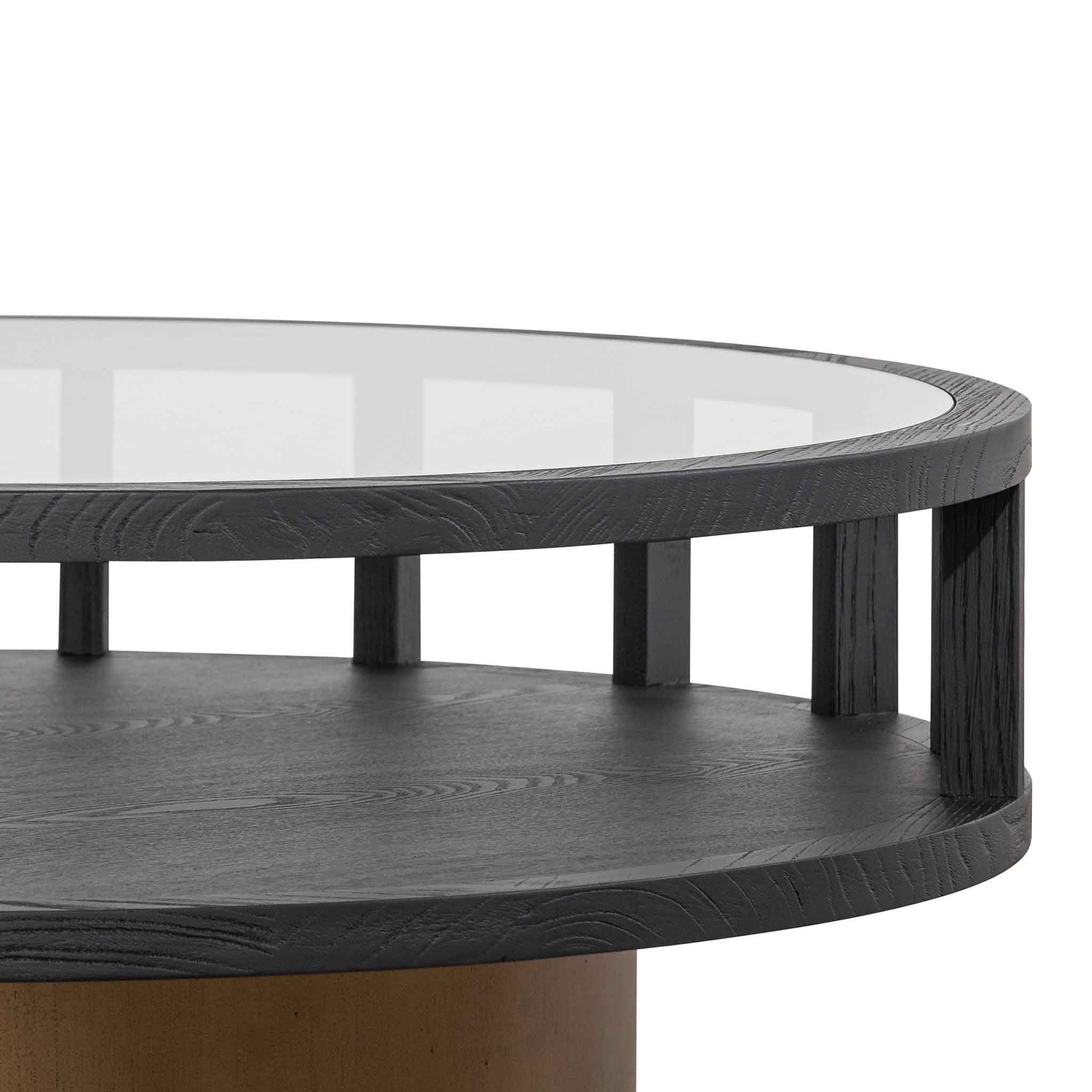 Ccf6447 Ni 86cm Round Black Coffee Table –  | Calibre Furniture Throughout Full Black Round Coffee Tables (View 8 of 20)