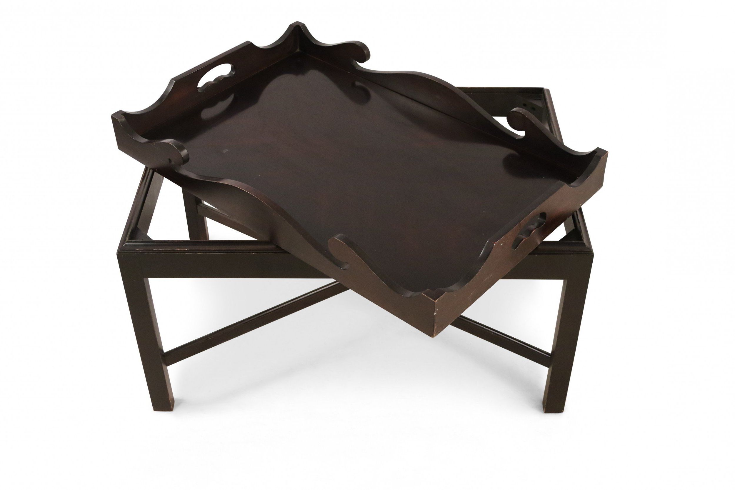 Contemporary Dark Wood Removable Tray Top Coffee Table For Detachable Tray Coffee Tables (View 11 of 20)