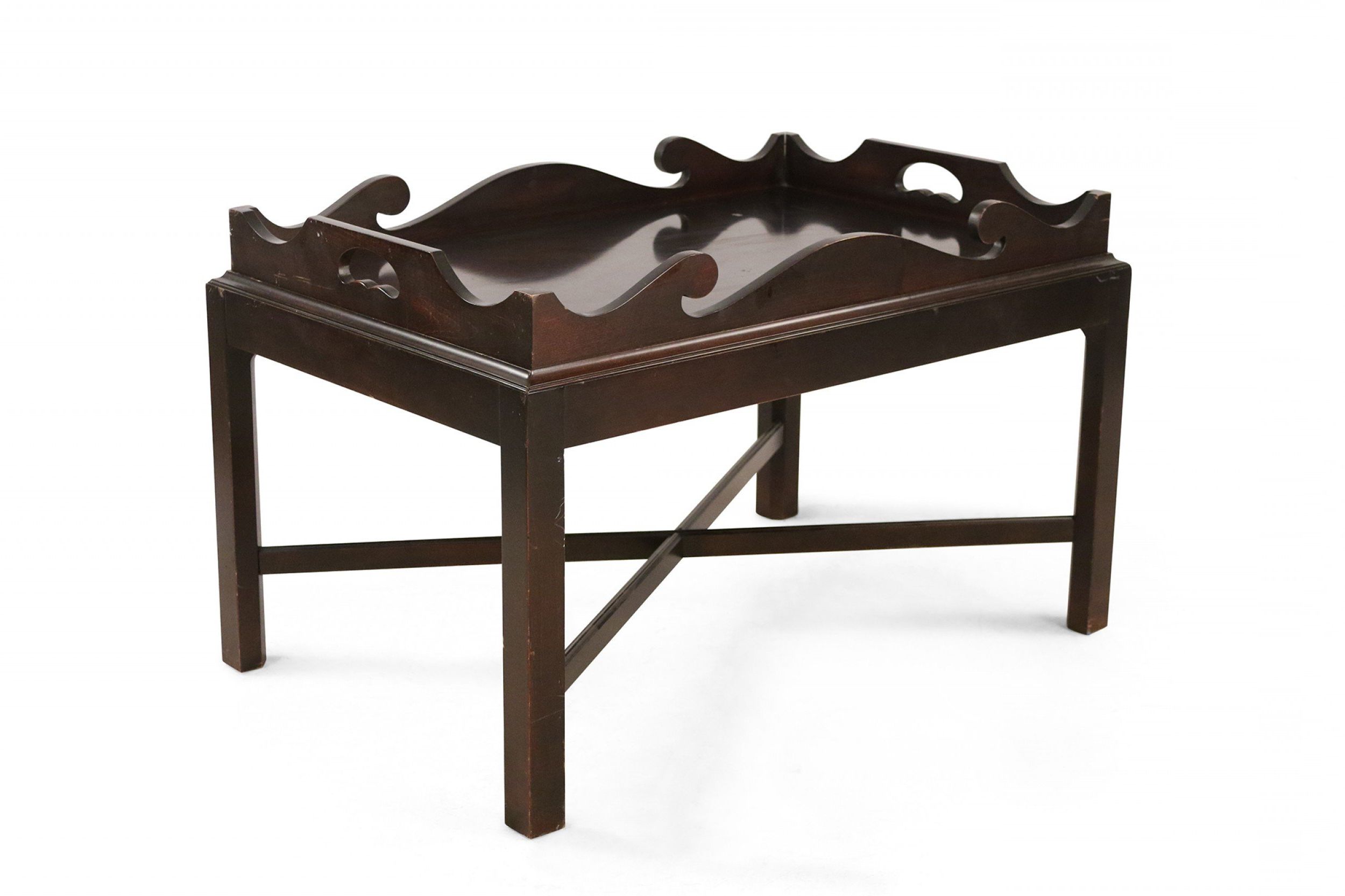Contemporary Dark Wood Removable Tray Top Coffee Table Inside Detachable Tray Coffee Tables (View 10 of 20)