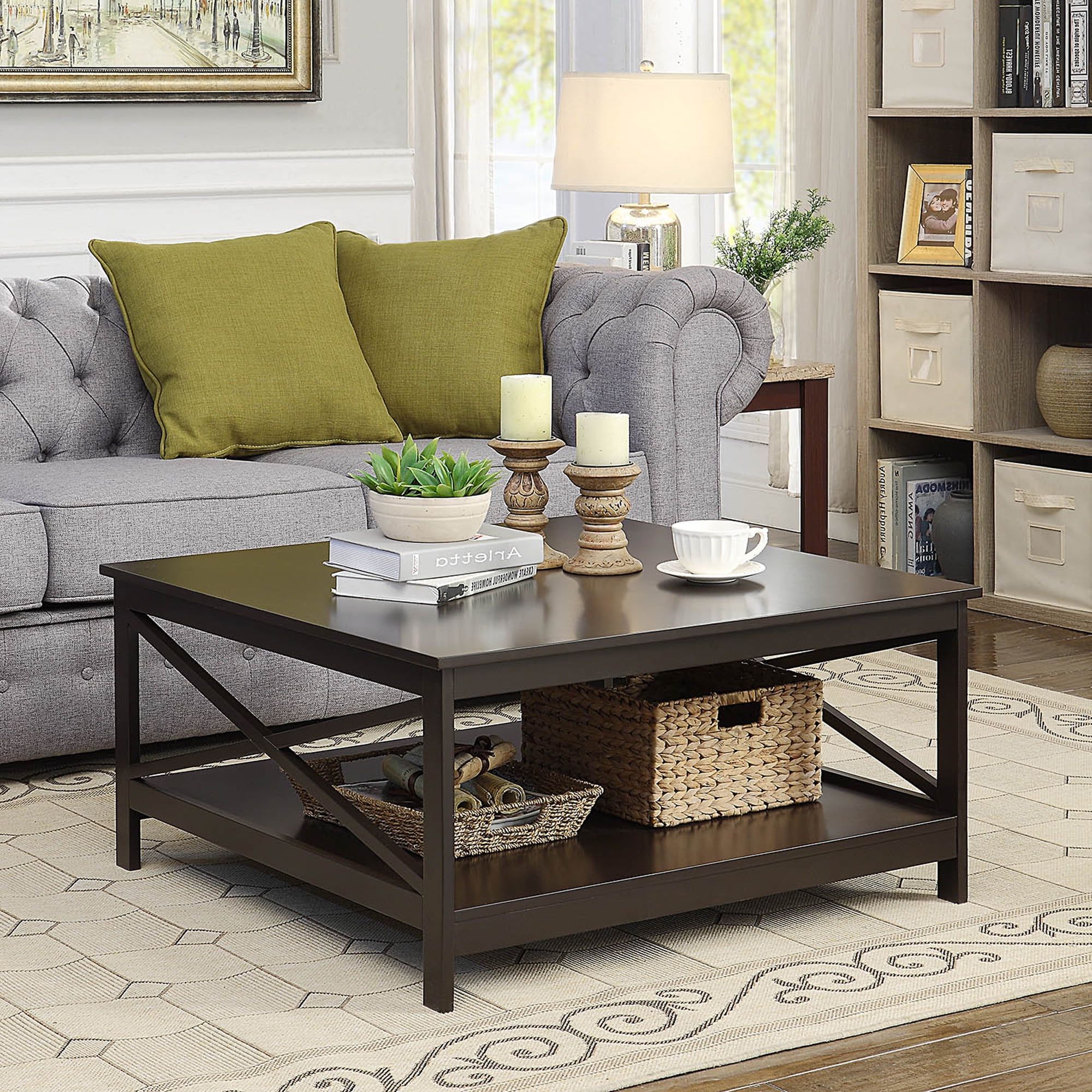 Convenience Concepts Oxford Square Coffee Table – Walmart In Transitional Square Coffee Tables (View 18 of 20)