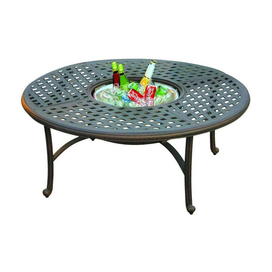 Darlee Series 30 Aluminum Round Patio Coffee Table At Lowes For Outdoor Half Round Coffee Tables (View 6 of 20)