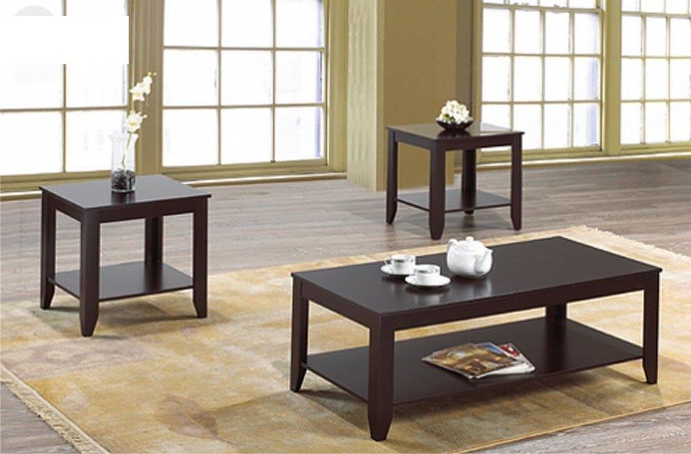 Distressed Espresso Finish Coffee Table Set – Yvonne's Furniture+ Open Pertaining To Espresso Wood Finish Coffee Tables (View 15 of 20)