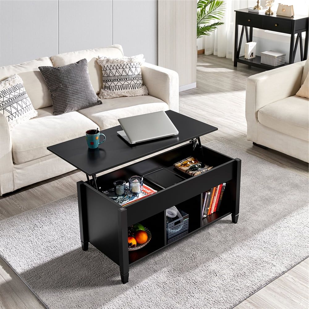 Easyfashion Minimalist Wooden Lift Top Coffee Table W/ Hidden Inside Modern Coffee Tables With Hidden Storage Compartments (View 3 of 20)
