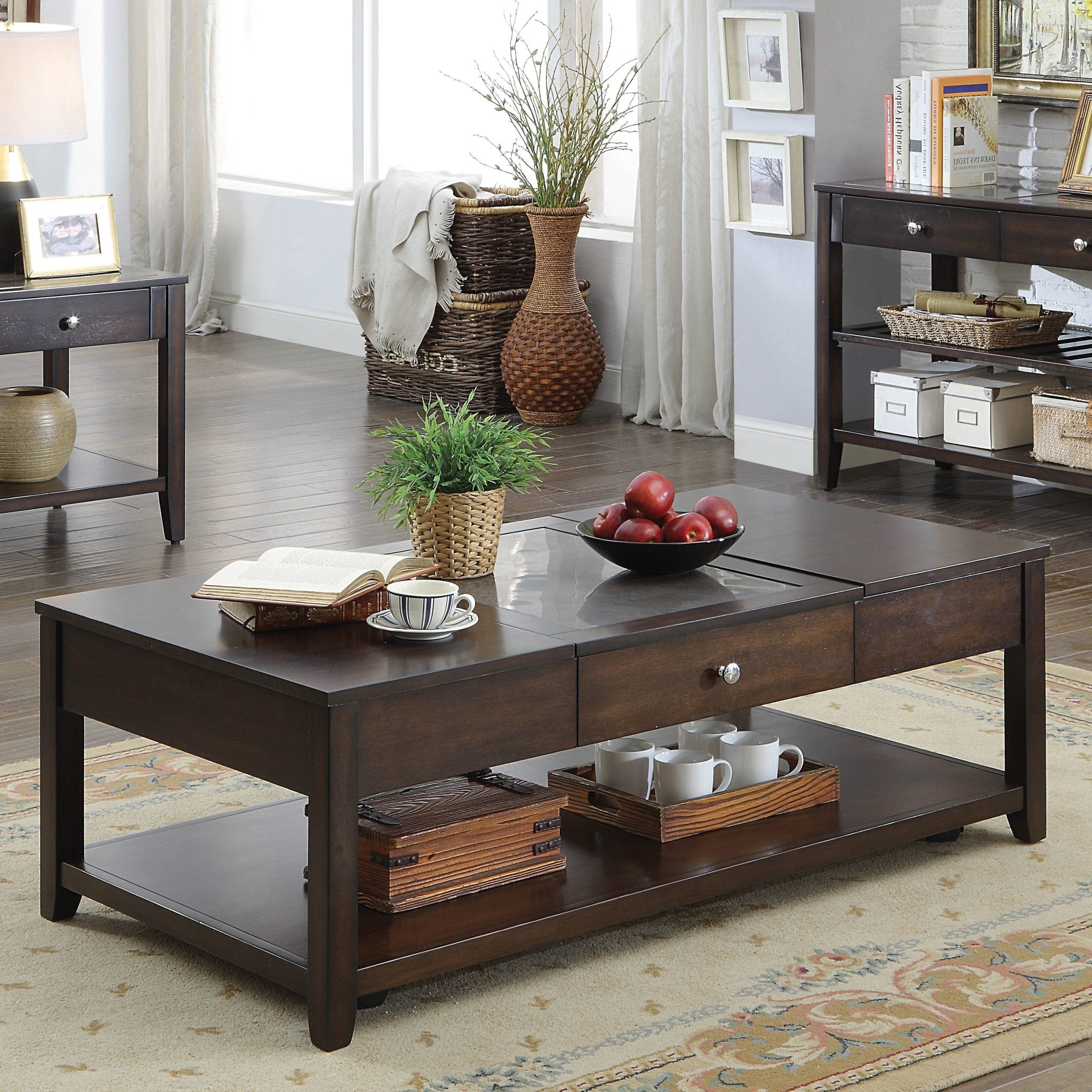 Espresso Coffee Table And End Tables – Includes 1 End Table Intended For Espresso Wood Finish Coffee Tables (View 2 of 20)