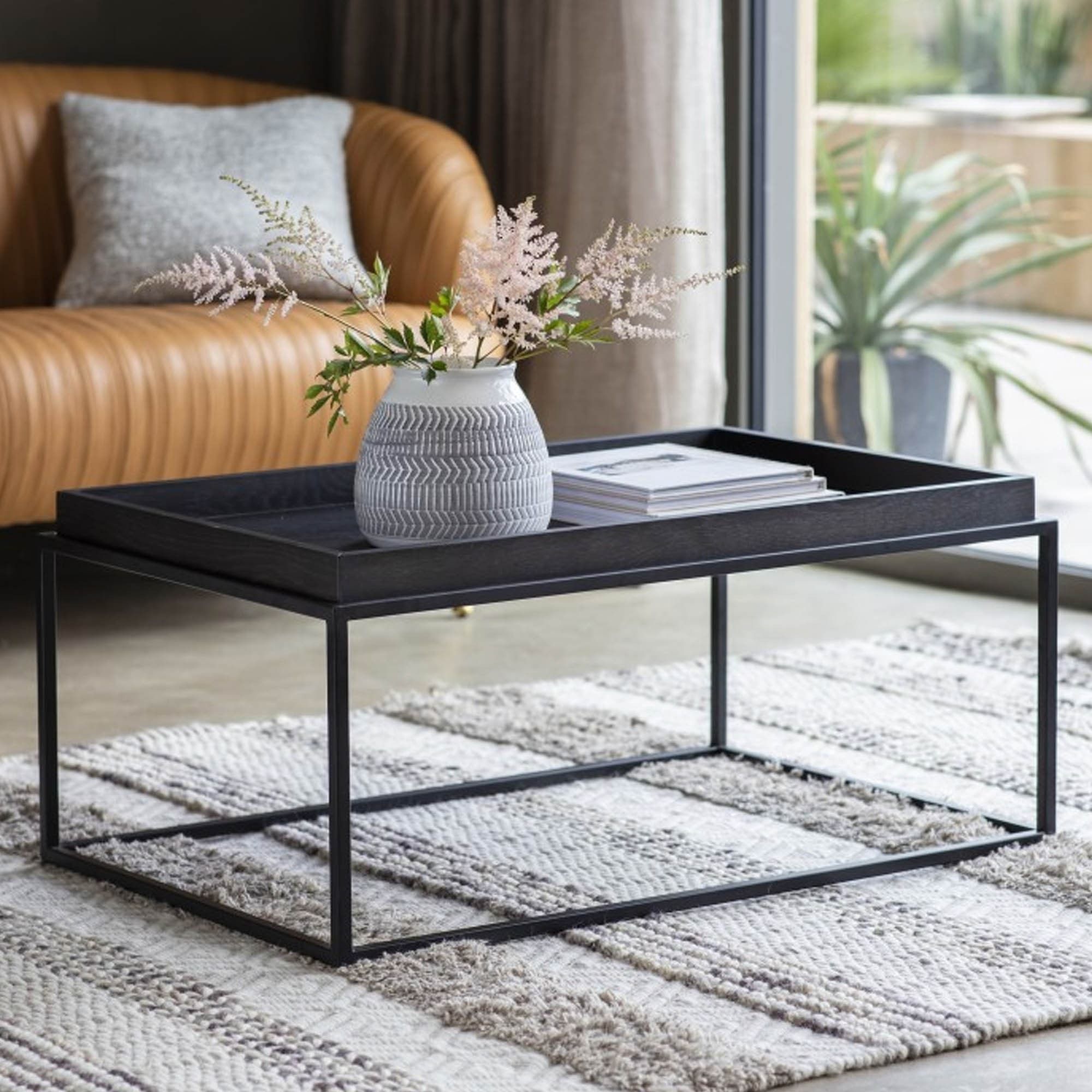 Forden Tray Coffee Table Black | Modern Coffee Table | Industrial Pertaining To Coffee Tables With Trays (Gallery 13 of 20)