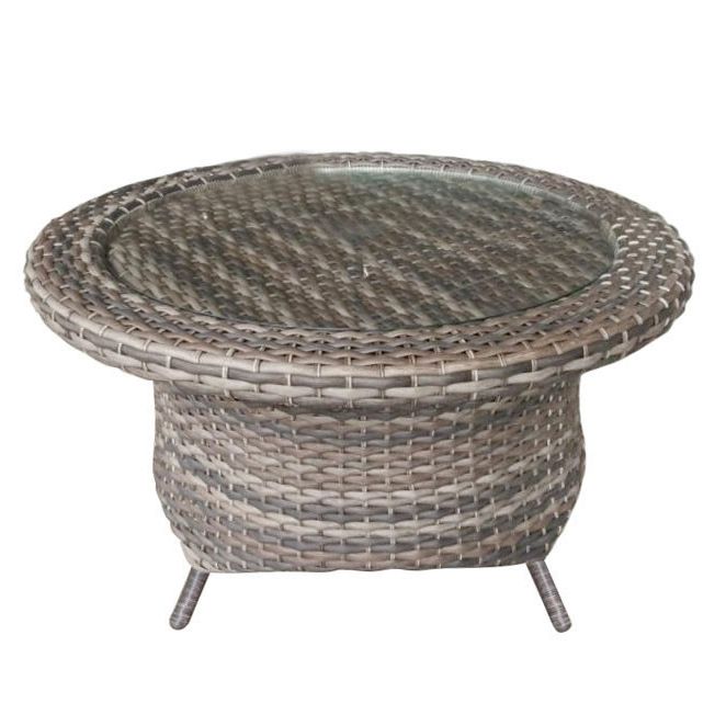 Forever Patio Aberdeen Round Wicker Coffee Table – Wicker Coffee Tables Pertaining To Outdoor Half Round Coffee Tables (View 3 of 20)