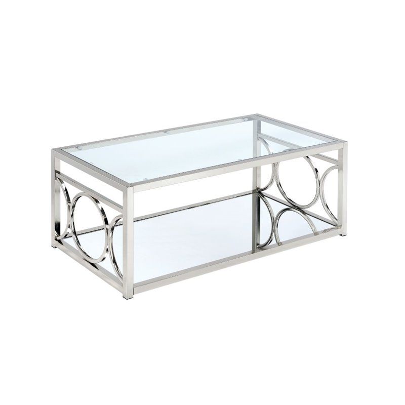 Furniture Of America Beller Contemporary Metal 1 Shelf Coffee Table In Throughout Metal 1 Shelf Coffee Tables (Gallery 1 of 20)