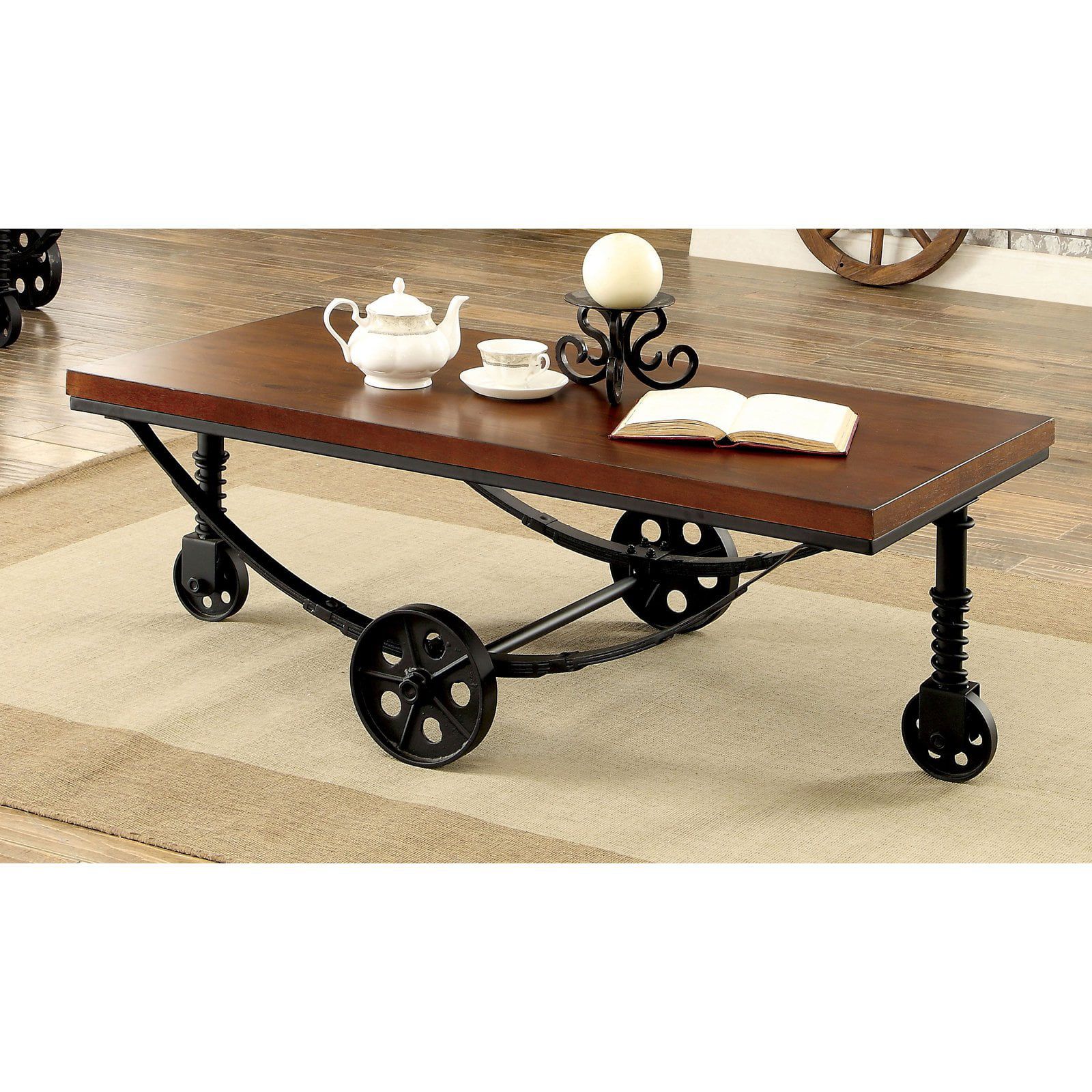 Furniture Of America Mator Industrial Style Caster Wheel Coffee Table With Coffee Tables With Casters (Gallery 3 of 20)