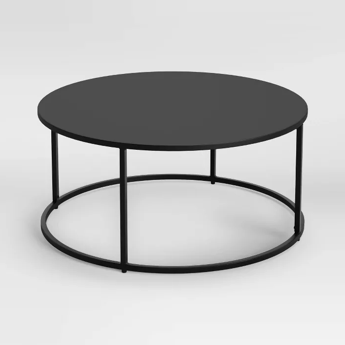 Glasgow Round Metal Coffee Table Black – Project 62™ | Round Metal Within Full Black Round Coffee Tables (View 16 of 20)