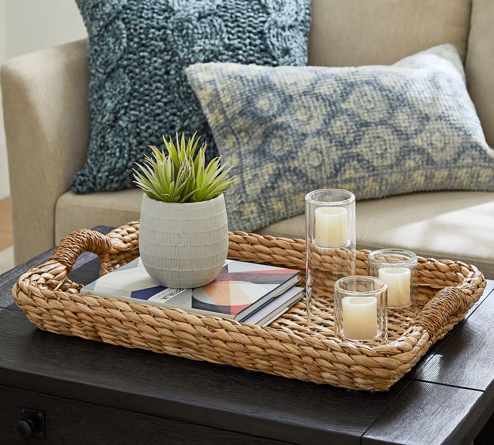 Handwoven Seagrass Rectangular Tray In 2021 | Coffee Table Decor Tray Within Coffee Tables With Trays (View 15 of 20)