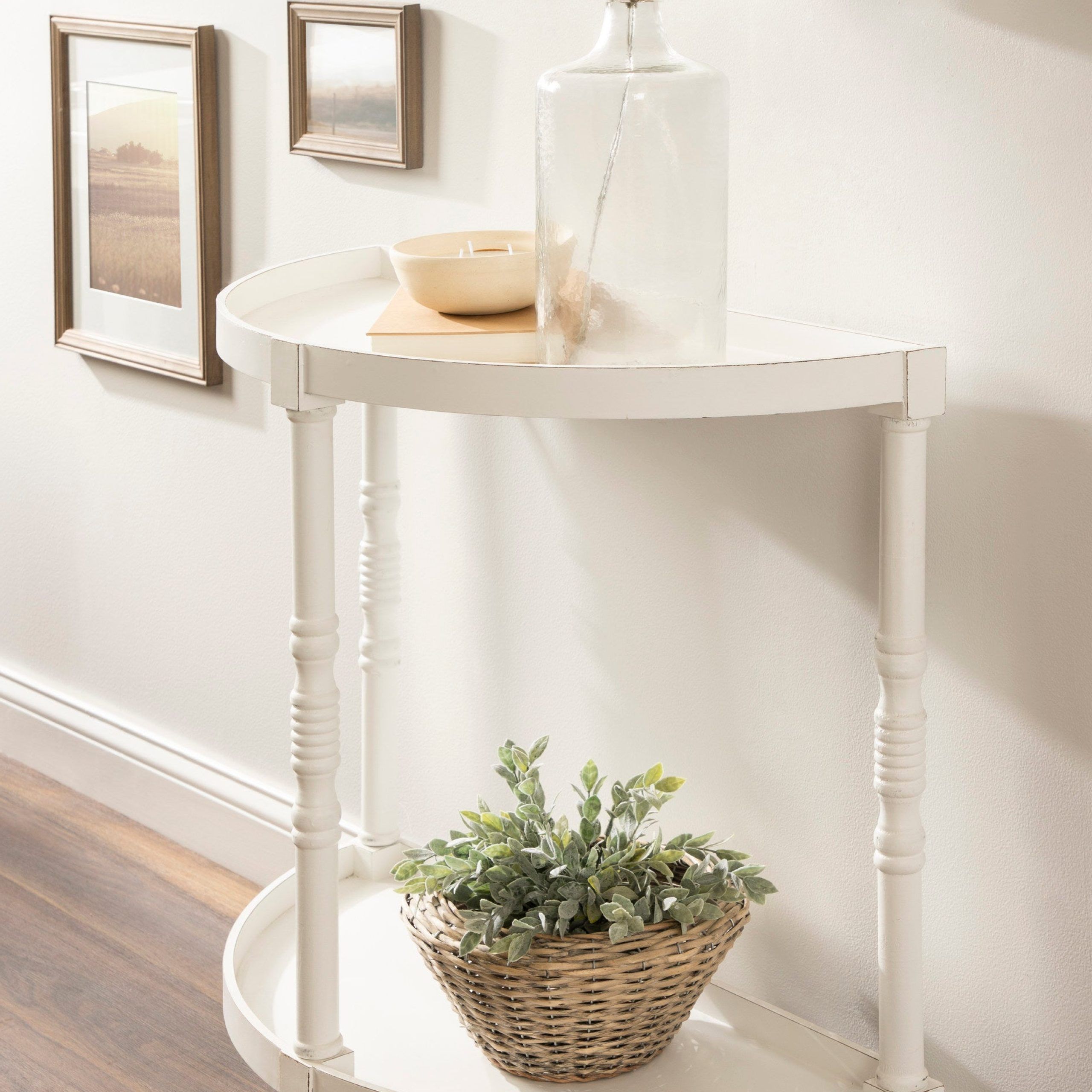 Kate And Laurel Bellport Farmhouse Demilune Console Table, 30 X 14 X 30 Within Kate And Laurel Bellport Farmhouse Drink Tables (View 18 of 20)