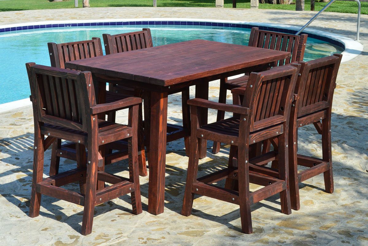 Large Outdoor Wood Cocktail Table, Custom Redwood Tables Within Natural Outdoor Cocktail Tables (View 7 of 20)