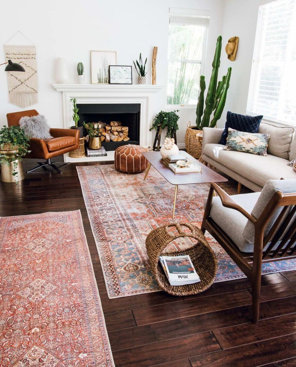 Layered And Cozy Eclectic Living Space. Boho, Vintage And Mid Century Within Cozy Castle Boho Living Room Tables (Gallery 14 of 20)
