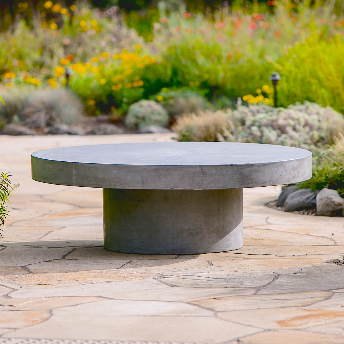Mason Round Concrete Coffee Table 4' – Terra Outdoor Living | Concrete With Modern Outdoor Patio Coffee Tables (View 18 of 20)
