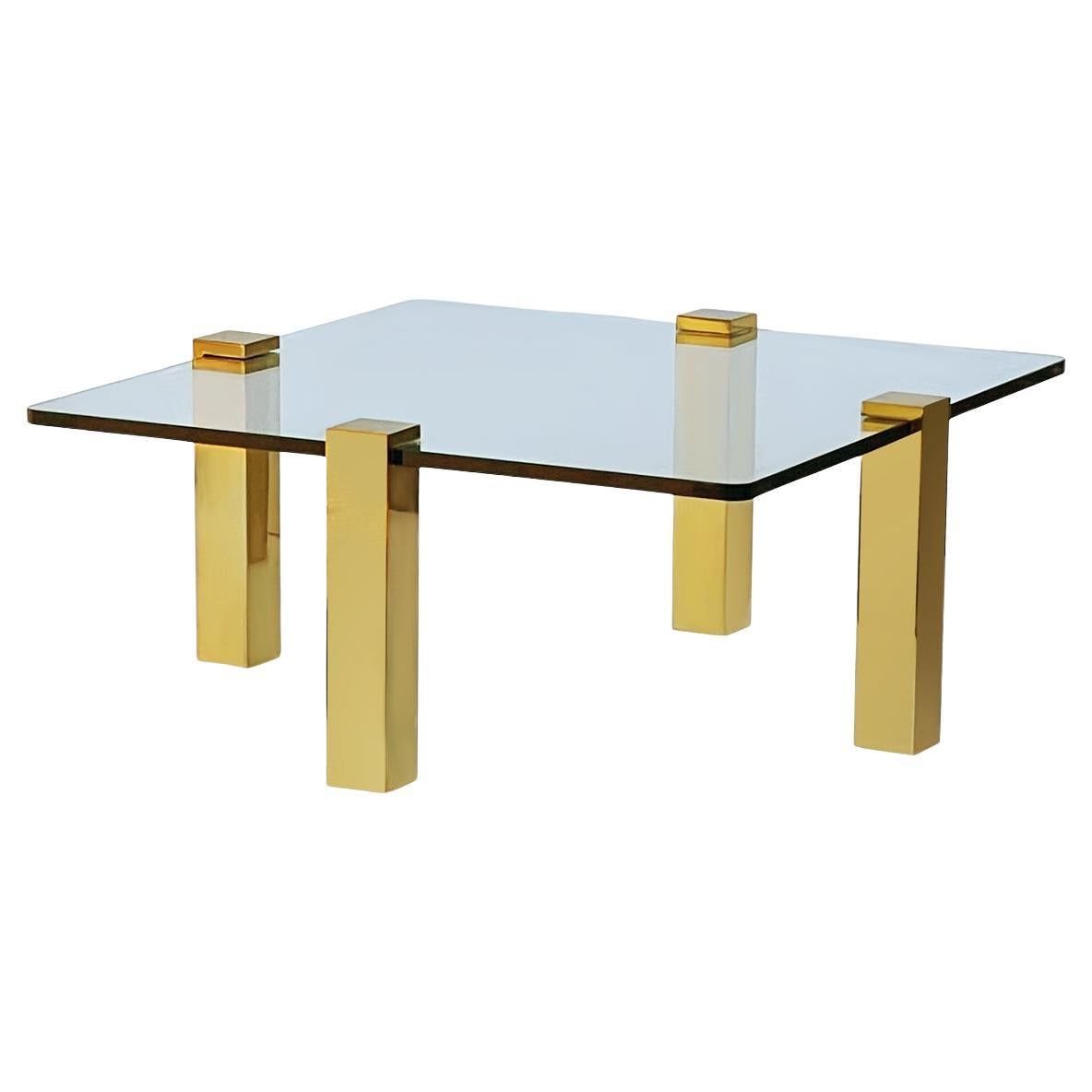 Mid Century Transitional Modern Square Cocktail Table In Brass And Within Hassch Modern Square Cocktail Tables (Gallery 11 of 20)