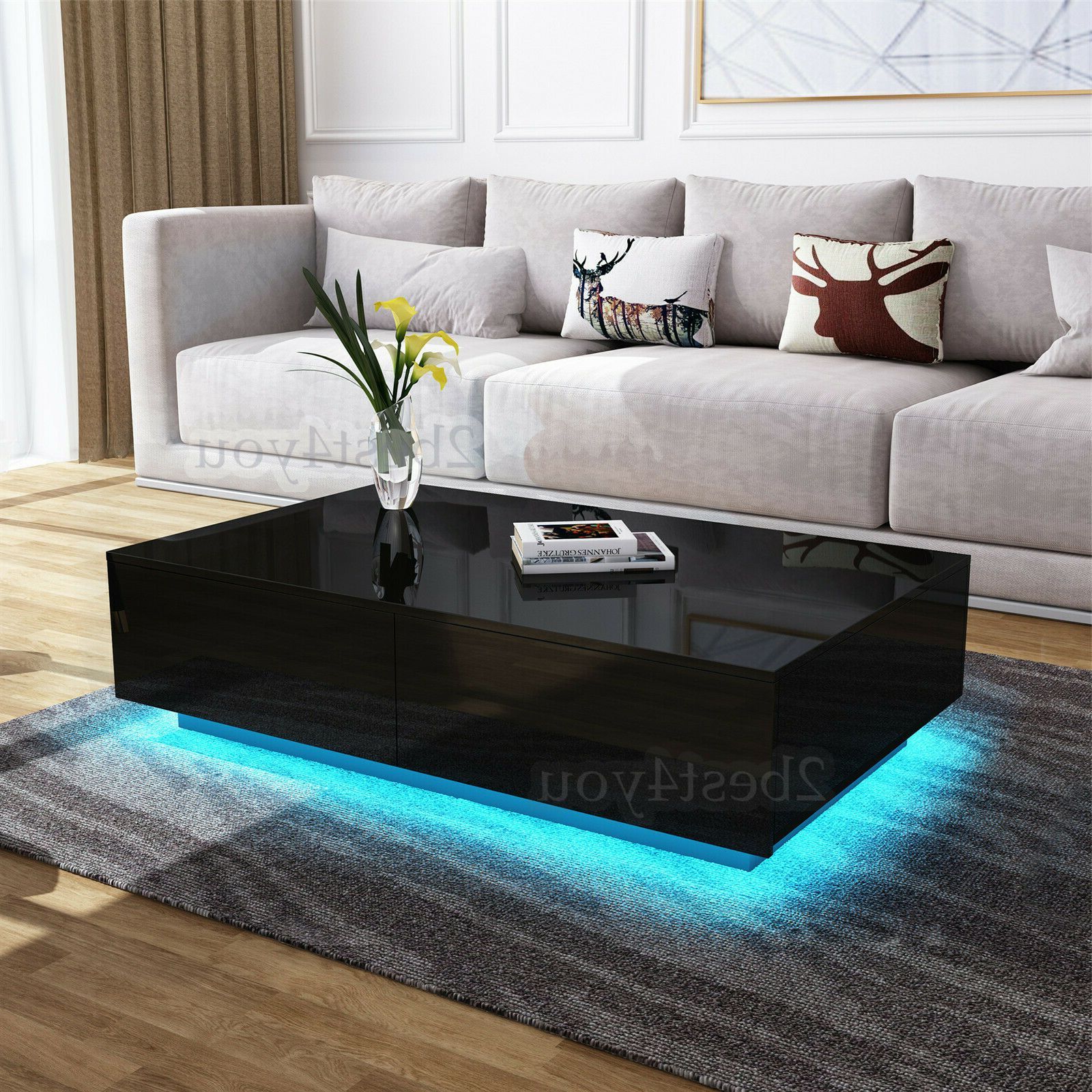 Modern Coffee Table With Led Lights – Stellabracy For Coffee Tables With Led Lights (View 16 of 20)