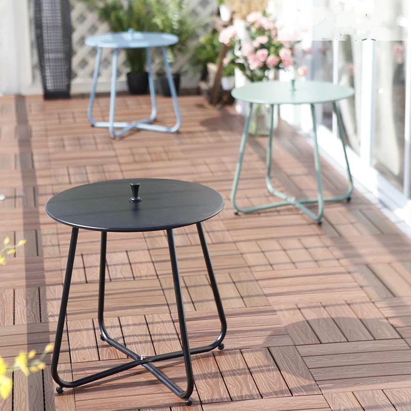 Modern Iron Leisure Coffee Table Small Round Table Corner Outdoor Pertaining To Coffee Tables For Balconies (Gallery 20 of 20)