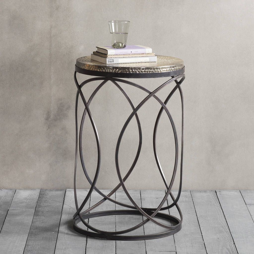 Modern Metal Side Table : Saralee Outdoor Modern Iron Side Table, Matte Regarding Metal Side Tables For Living Spaces (Gallery 18 of 20)