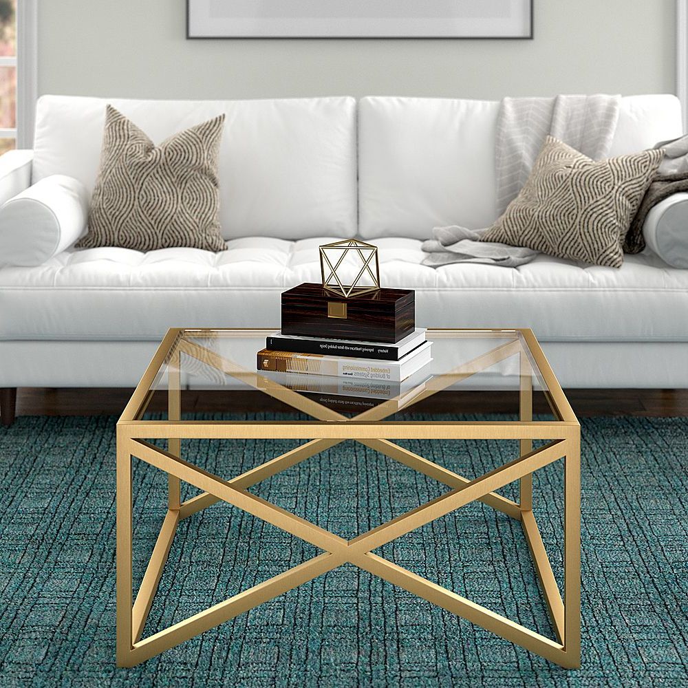 Modern Square Coffee Table, Brass Coffee Table, Coffee Table Wayfair With Addison&lane Calix Square Tables (Gallery 11 of 20)