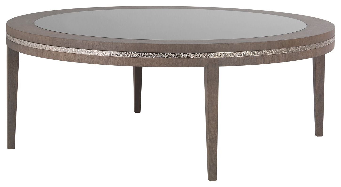 Monaco Circular Coffee Table Timber Finish With Bronze Eglomise And With Regard To Monaco Round Coffee Tables (View 7 of 20)