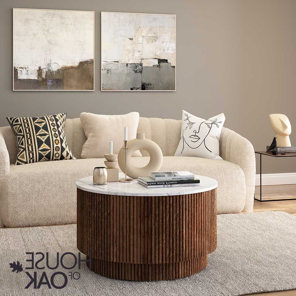 Monaco Round Dining Table Marble Top | House Of Oak With Monaco Round Coffee Tables (View 9 of 20)