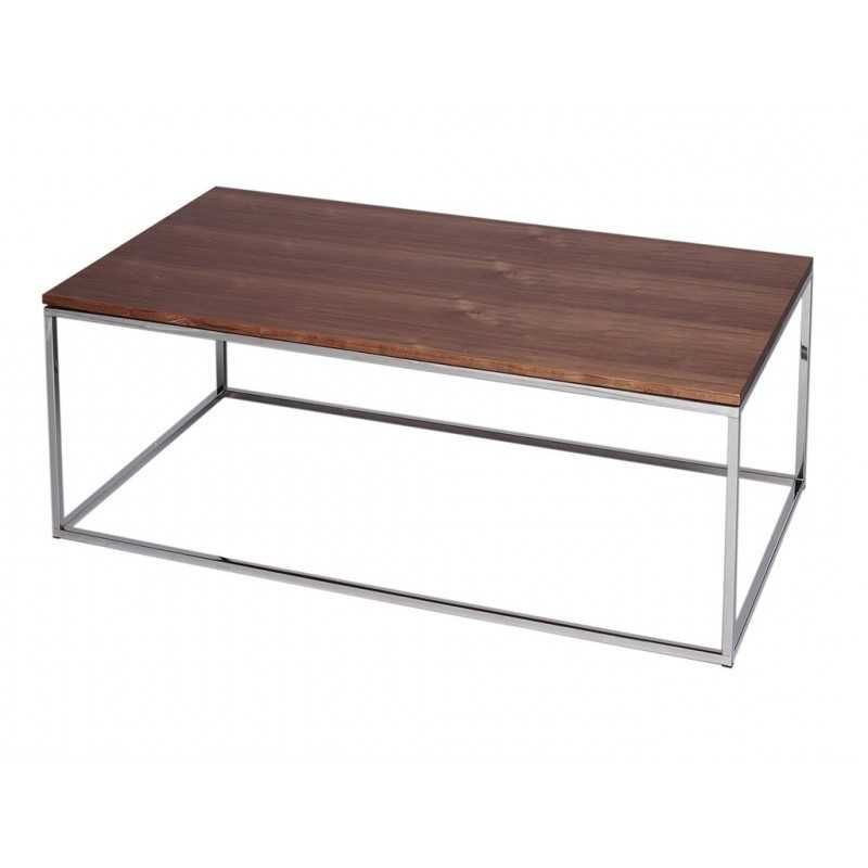 Rectangle Coffee Table – Kensal Walnut With Polished Base For Rectangular Coffee Tables With Pedestal Bases (View 15 of 20)