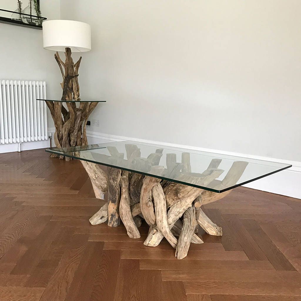 Rectangular Driftwood Coffee Table Basedoris Brixham For Rectangular Coffee Tables With Pedestal Bases (View 10 of 20)