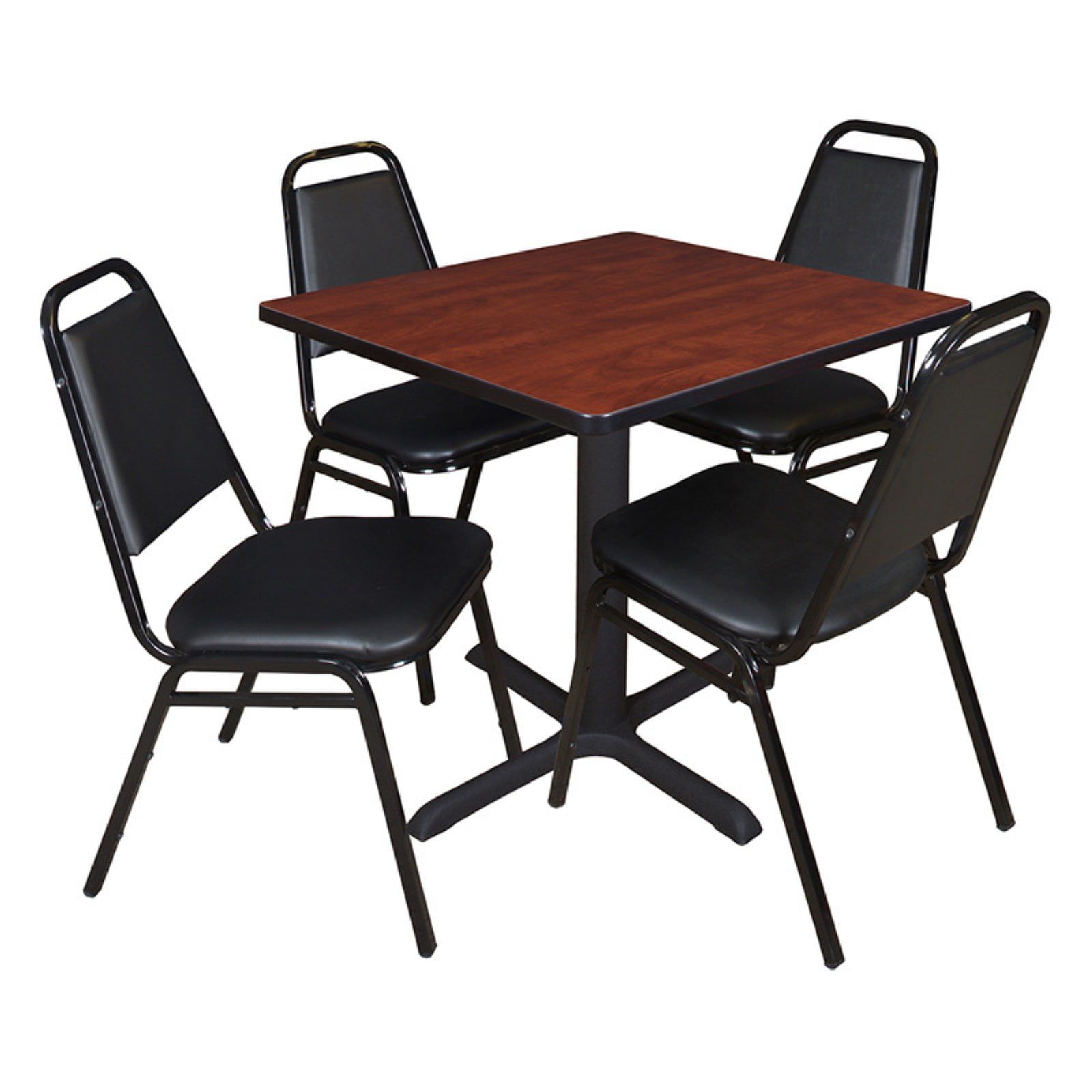 Regency Cain Square Breakroom Table With 4 Stackable Restaurant Chairs For Regency Cain Steel Coffee Tables (Gallery 10 of 20)