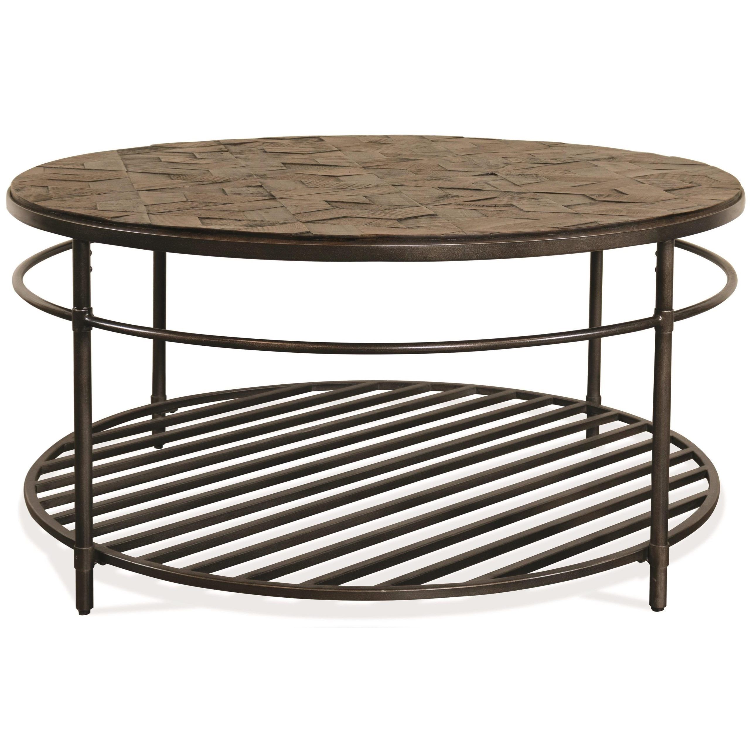 Riverside Furniture Hillcrest 1367345 Rustic Round Cocktail Table With Intended For Gray Coastal Cocktail Tables (View 14 of 20)