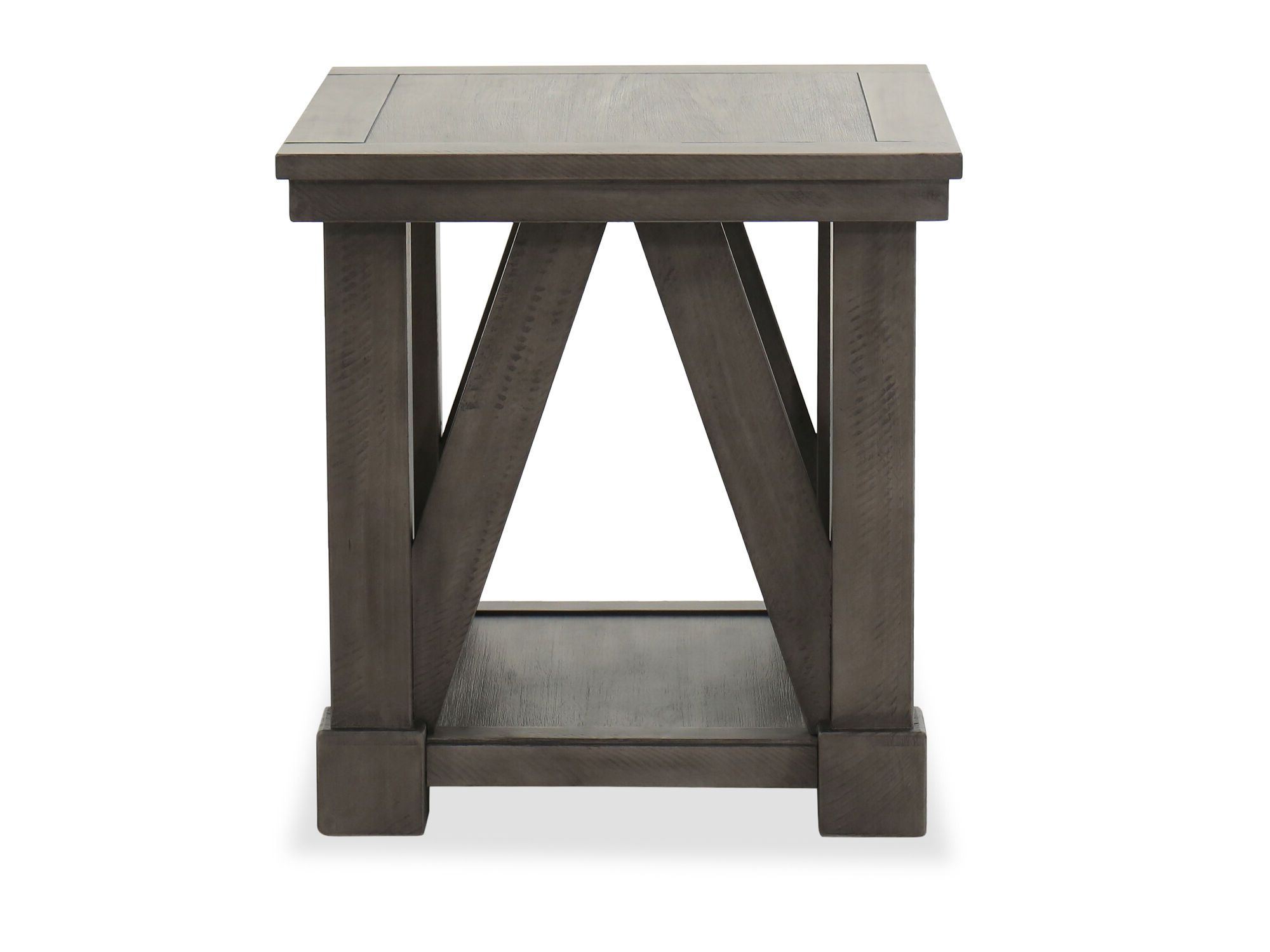 Rustic End Table In Gray | Mathis Brothers Furniture Intended For Rustic Gray End Tables (View 9 of 20)