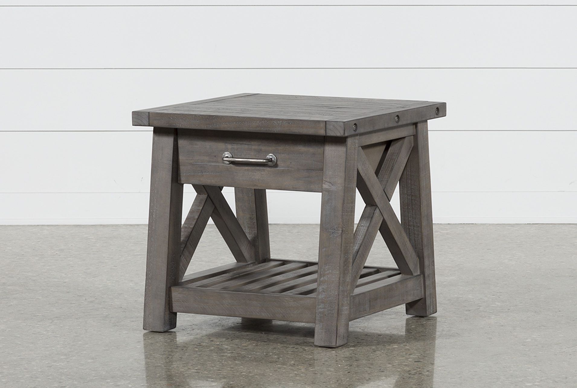 Rustic Grey End Tables : We Love The Large Size And The Open Bottom For Rustic Gray End Tables (Gallery 15 of 20)