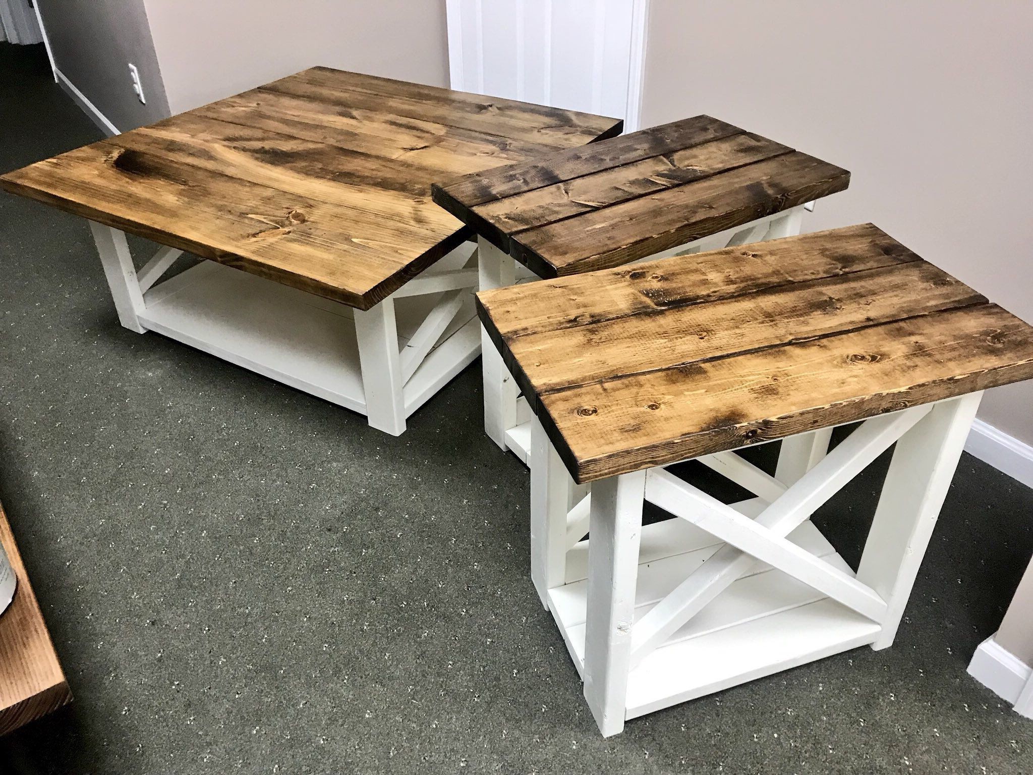 Rustic Living Room Set, Large Farmhouse Coffee Table With Set Of Long With Living Room Farmhouse Coffee Tables (View 8 of 20)