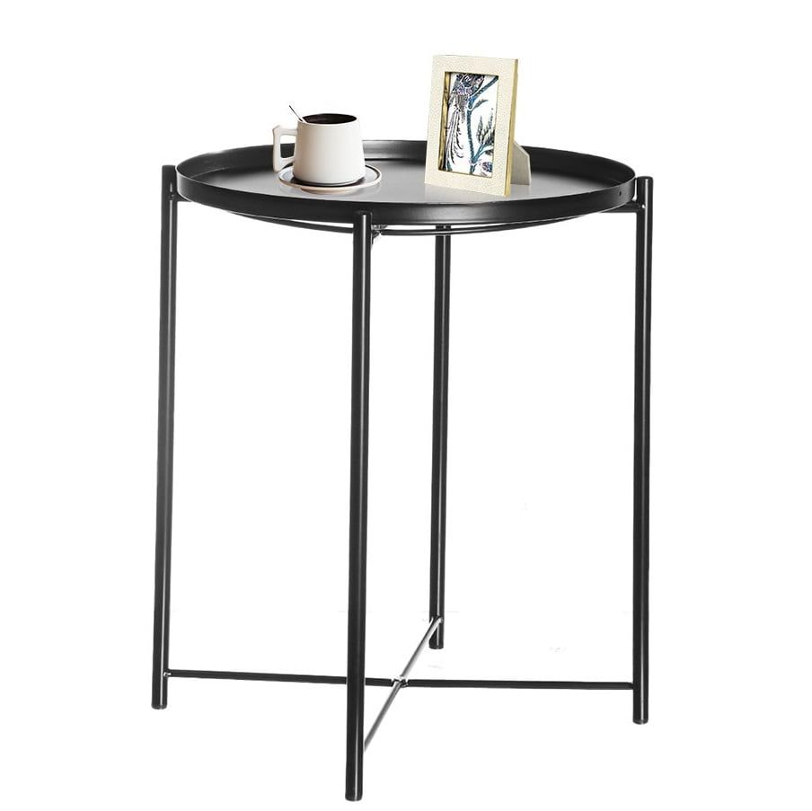 Side Table Round Metal, Outdoor Side Table Small Sofa End Table Indoor Inside Waterproof Coffee Tables (View 15 of 20)