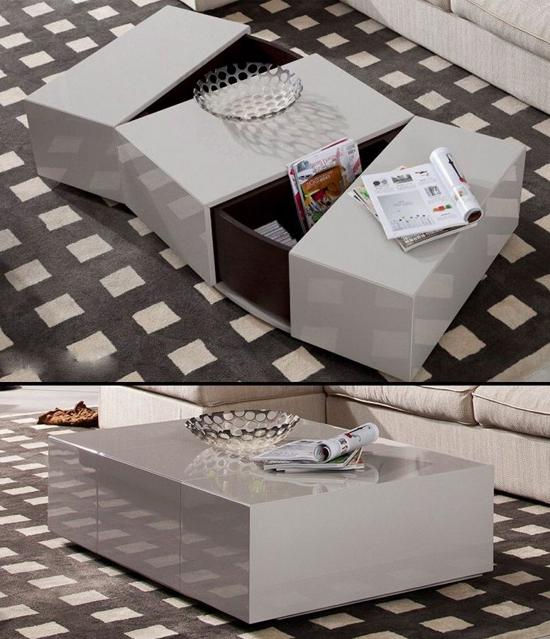 Sleek Modern Coffee Table With Hidden Storage | Coffee Table With In Modern Coffee Tables With Hidden Storage Compartments (View 4 of 20)