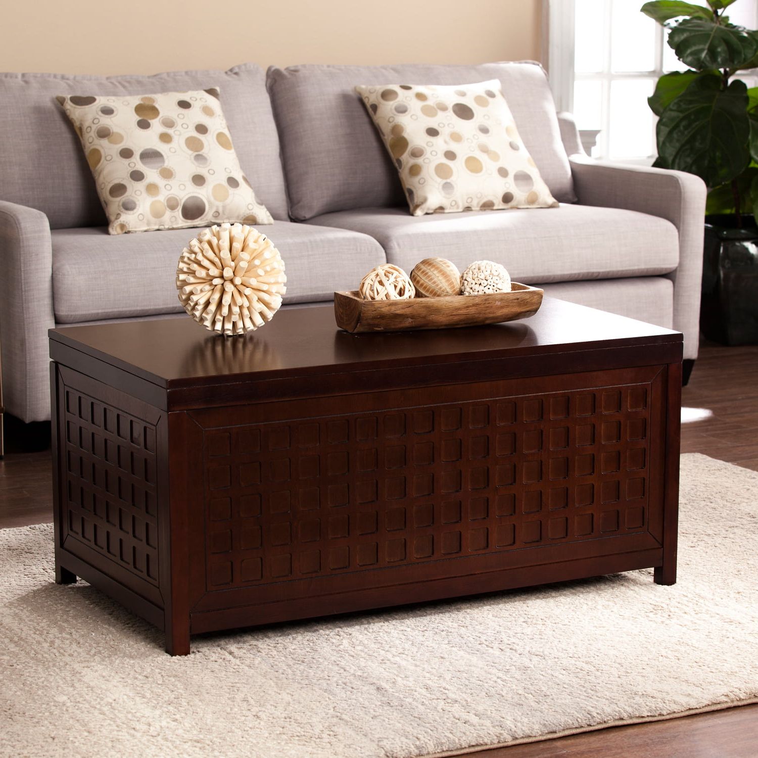 Southern Enterprises Alva Coffee Trunk Table, Espresso – Walmart Within Southern Enterprises Larksmill Coffee Tables (View 5 of 20)