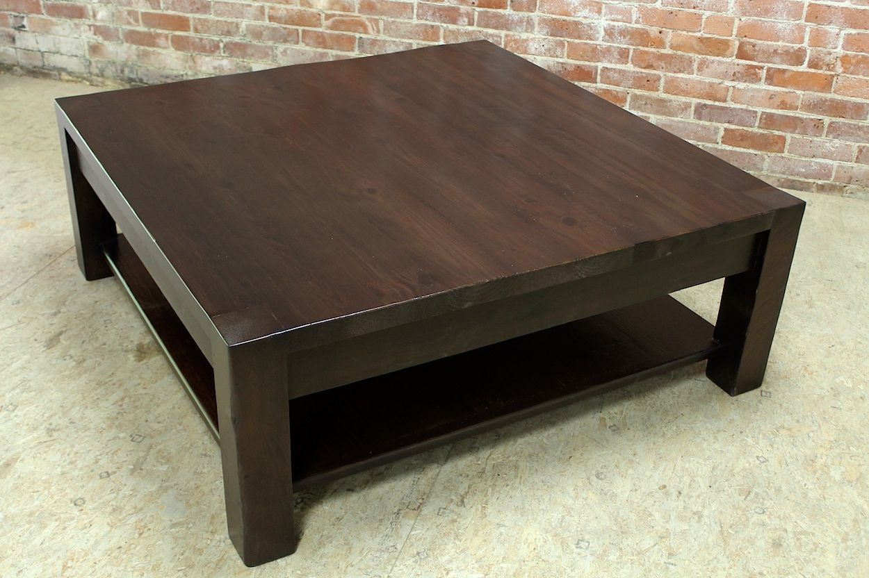 Square Parsons Coffee Table In Espresso – Ecustomfinishes In Espresso Wood Finish Coffee Tables (View 5 of 20)