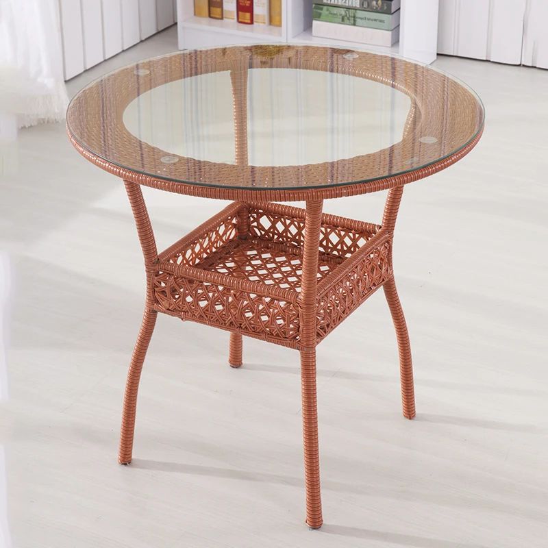 Teaside Balcony Small Round Table Minimalist Leisure Rattan Coffee For Coffee Tables For Balconies (Gallery 14 of 20)