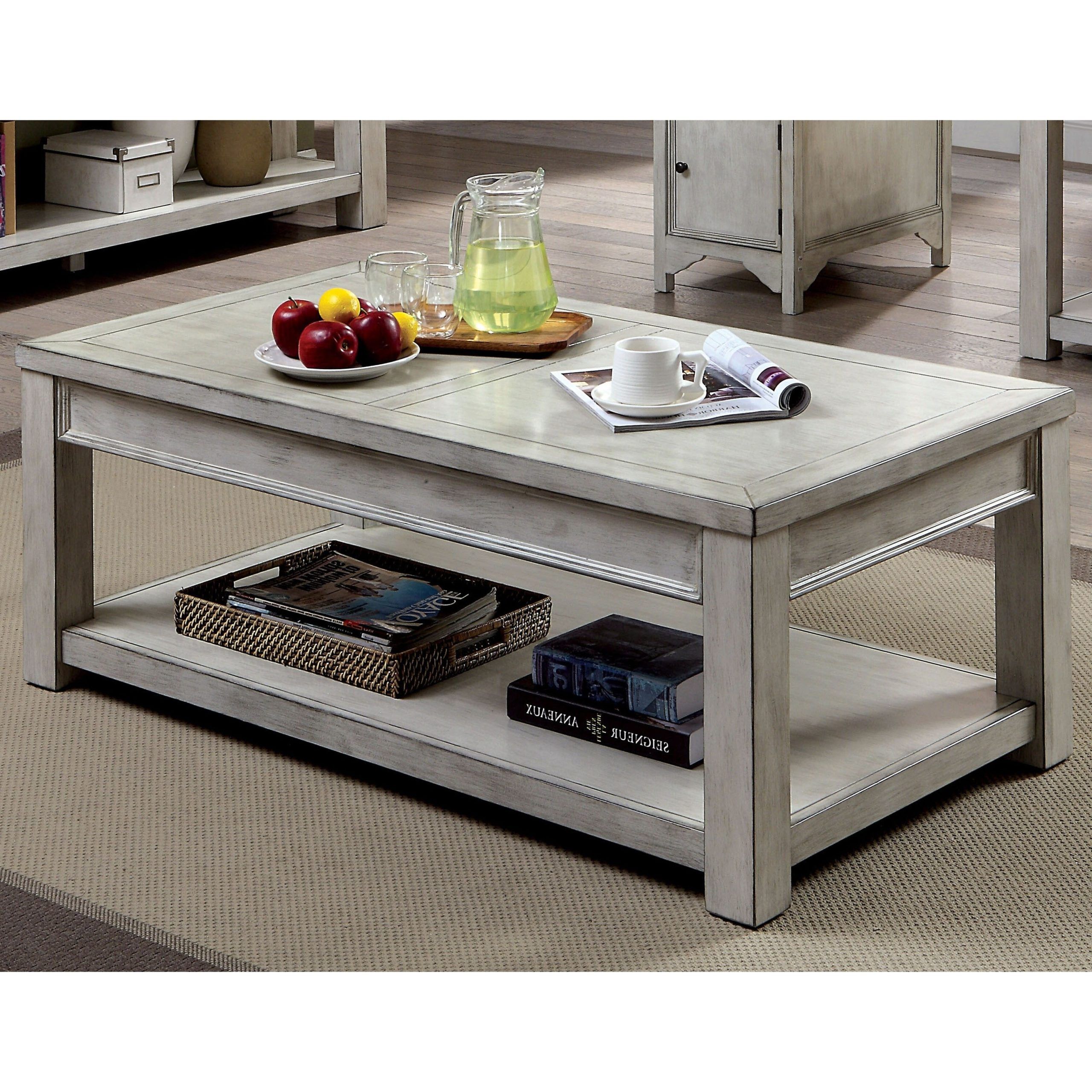 Transitional Rustic Coffee Tables – Furniture Of America Cm43643pk Regarding Transitional Square Coffee Tables (View 14 of 20)