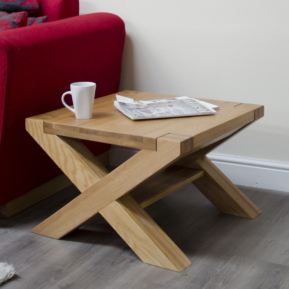 Trend Solid Oak Furniture Cross Leg Coffee Table – Sale Inside Coffee Tables With Solid Legs (View 17 of 20)