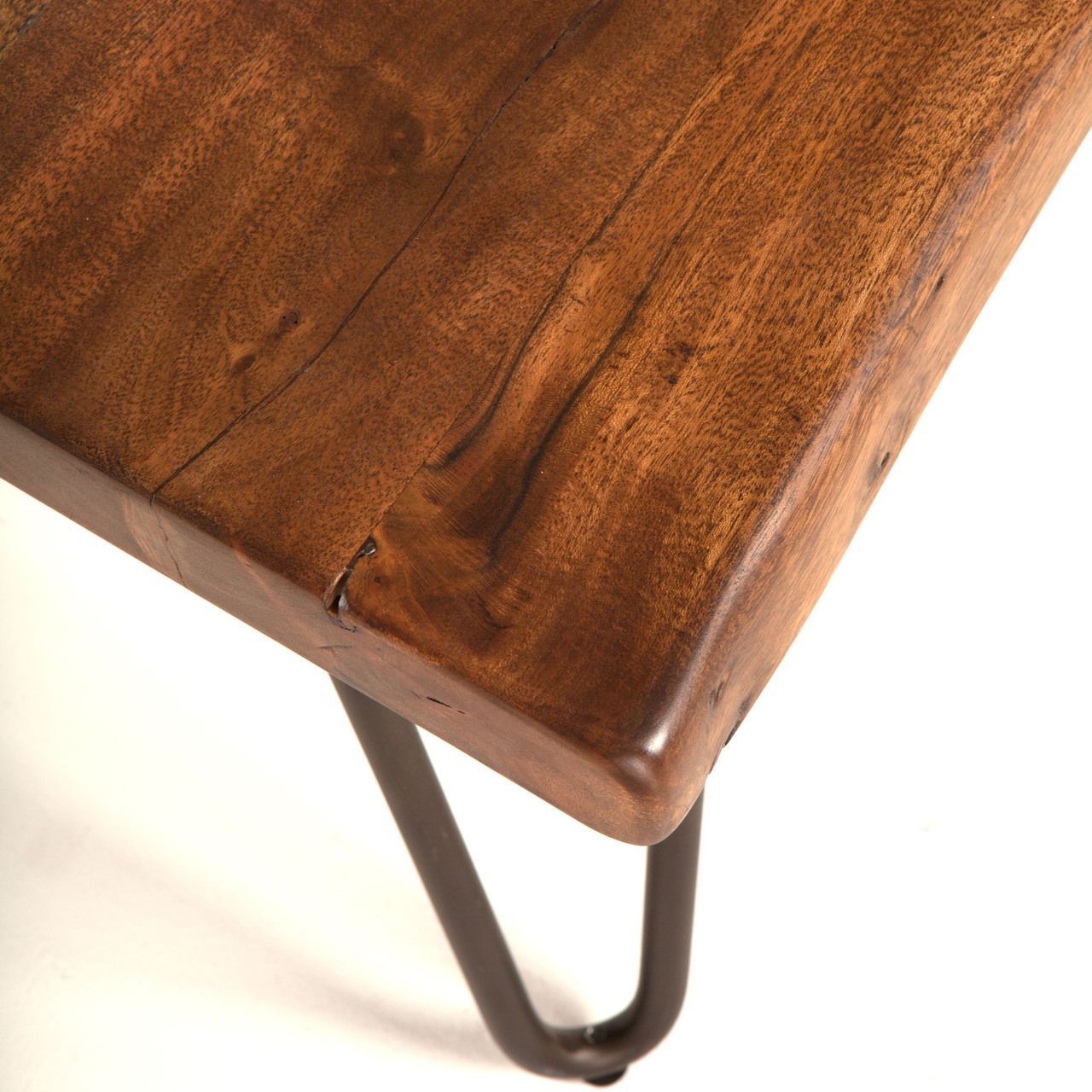 Vail Solid Wood Coffee Table In Walnut W/ Steel Legs | Solid Wood Inside Coffee Tables With Solid Legs (View 11 of 20)