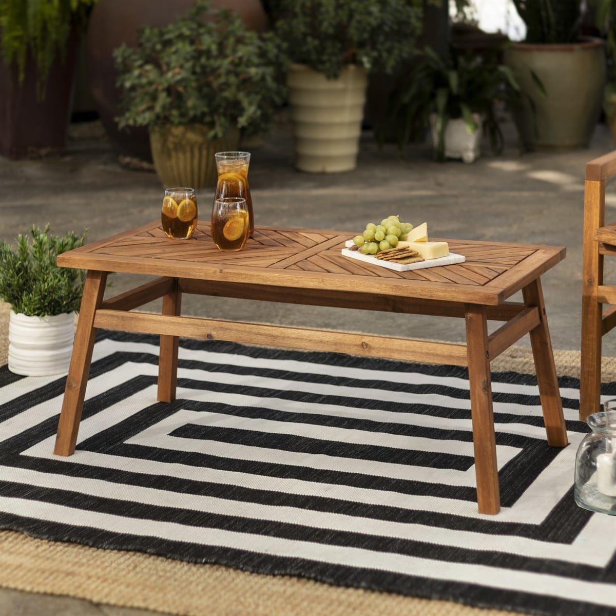 With An Acacia Wood Construction, This Patio Coffee Table Is Perfect Inside Modern Outdoor Patio Coffee Tables (View 17 of 20)
