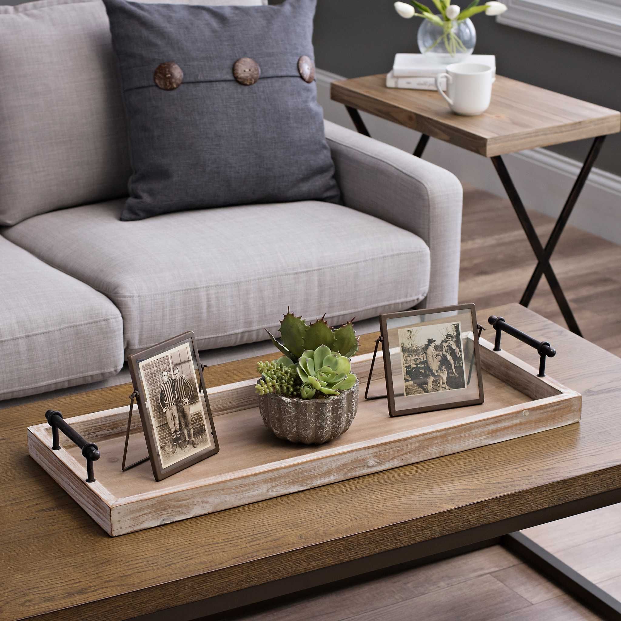 Wooden Decorative Tray With Metal Handles ~ $25.89 At T (View 5 of 20)