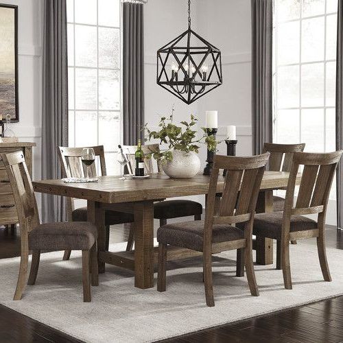 Craftsman 9 Piece Extension Dining Sets With Uph Side Chairs (Photo 19 of 20)
