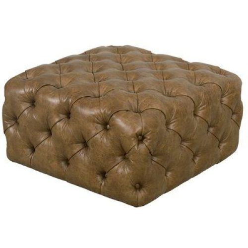 Dark Brown Leather Pouf Ottomans (Photo 20 of 20)