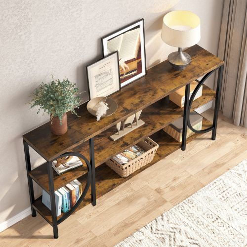Asymmetrical Console Table-Book Stands (Photo 5 of 20)