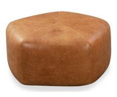 The 20 Best Collection of Weathered Gold Leather Hide Pouf Ottomans
