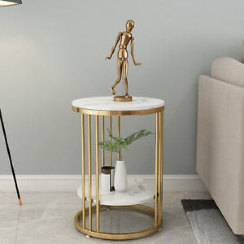 White Marble Gold Metal Console Tables (Photo 2 of 20)