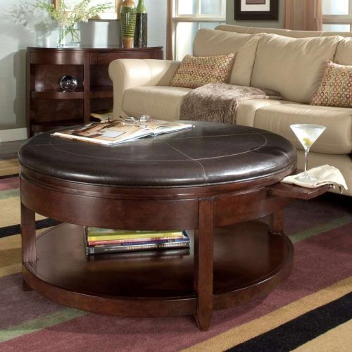 Brown Leather Ottoman Coffee Tables (Photo 4 of 20)