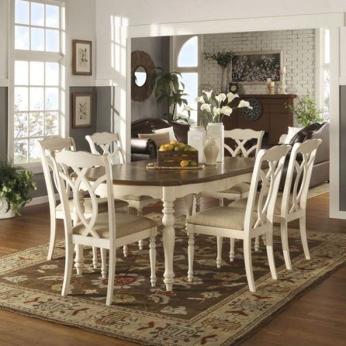 Chandler 7 Piece Extension Dining Sets With Wood Side Chairs (Photo 13 of 20)