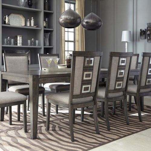 Craftsman 9 Piece Extension Dining Sets With Uph Side Chairs (Photo 13 of 20)